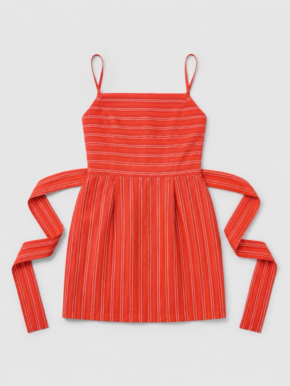 Fanco Orange Striped Tie Back Mini Dress